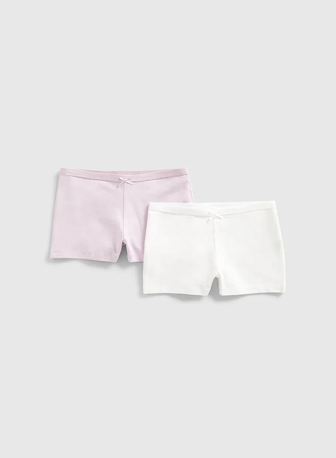 mothercare Lilac and White Shorts - 2 Pack