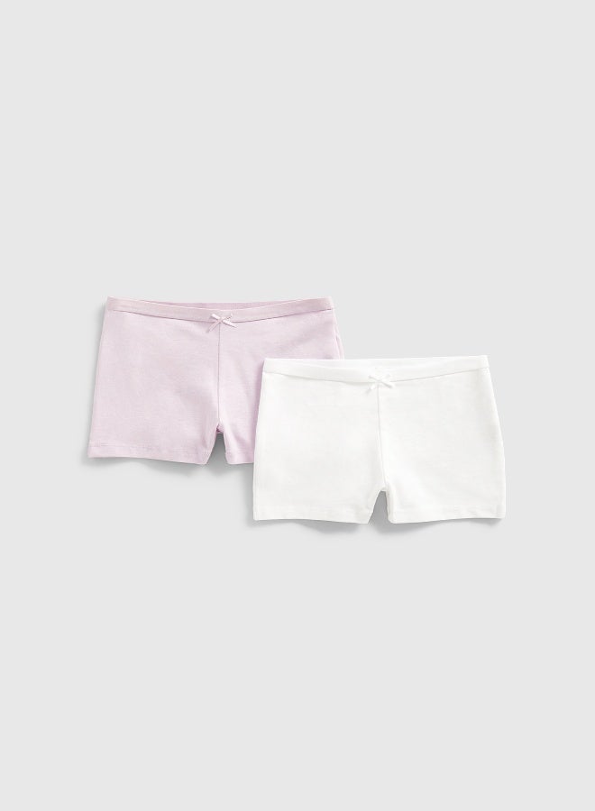 Lilac and White Shorts - 2 Pack