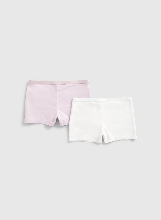 Lilac and White Shorts - 2 Pack