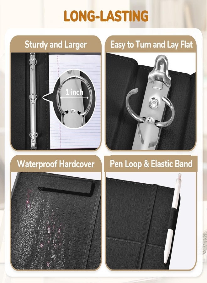 JoyCat 3 Ring Binder Clipboard with Storage,12.4"x10.2"Magnetic Clipboard Folder with 5 Expandable Folders,Refillable Lined Notepad (11" x 8.5"),Ideal for School Office Nursing(Black) - Image 4