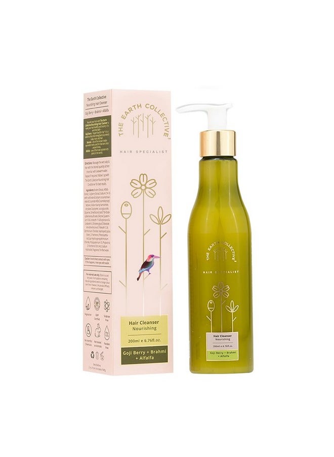 THE EARTH COLLECTIVE - Hair Cleanser For Nourishing Hair | Goji Berry, Alfalfa And Brahmi Improve Hair Nourishing | Reduce Hair Fall | Strengthen Hair | Paraben Free | No Harmful Chemical | Pack Of 200Ml - Image 1