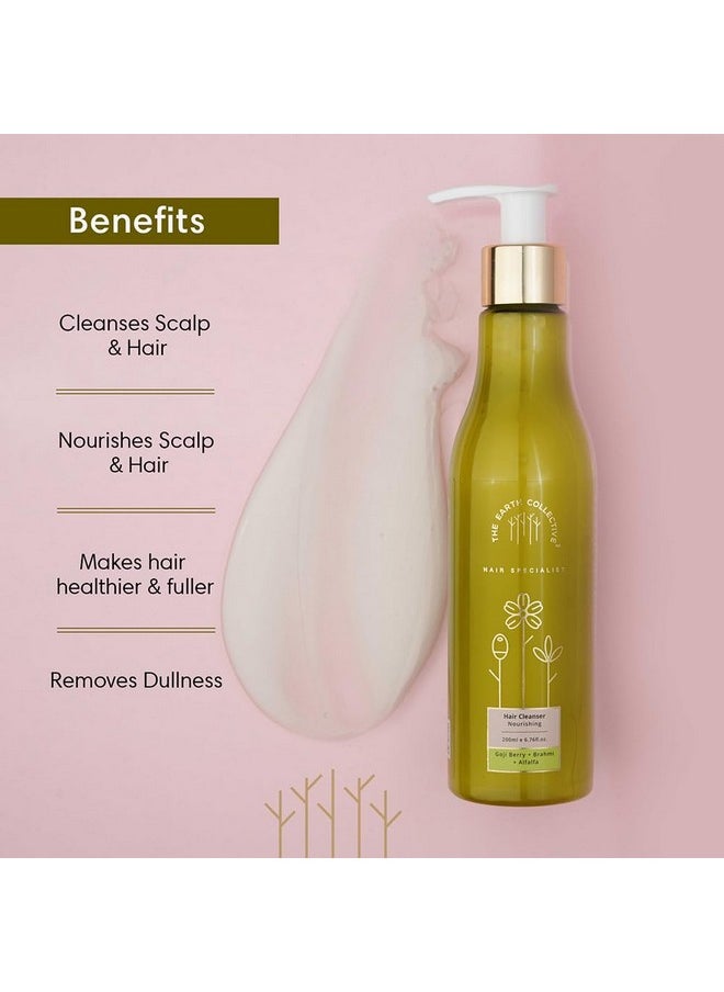 THE EARTH COLLECTIVE - Hair Cleanser For Nourishing Hair | Goji Berry, Alfalfa And Brahmi Improve Hair Nourishing | Reduce Hair Fall | Strengthen Hair | Paraben Free | No Harmful Chemical | Pack Of 200Ml - Image 1
