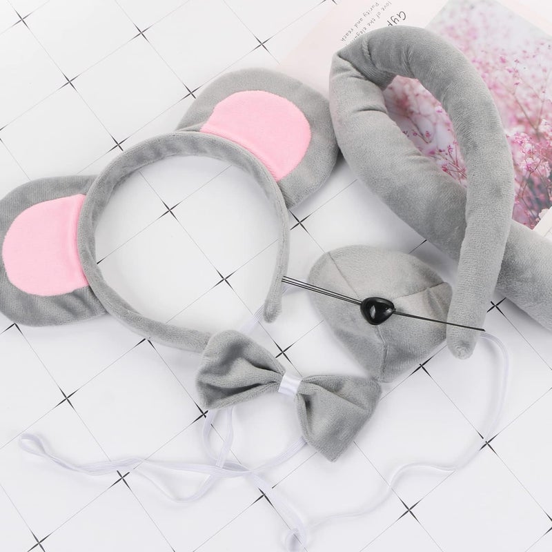 LIYDE Mouse Costume Set With Ears Headband, Tail, Nose, Bowtie for Halloween/Birthday/Christmas/Cosplay Party Decorations - Image 3