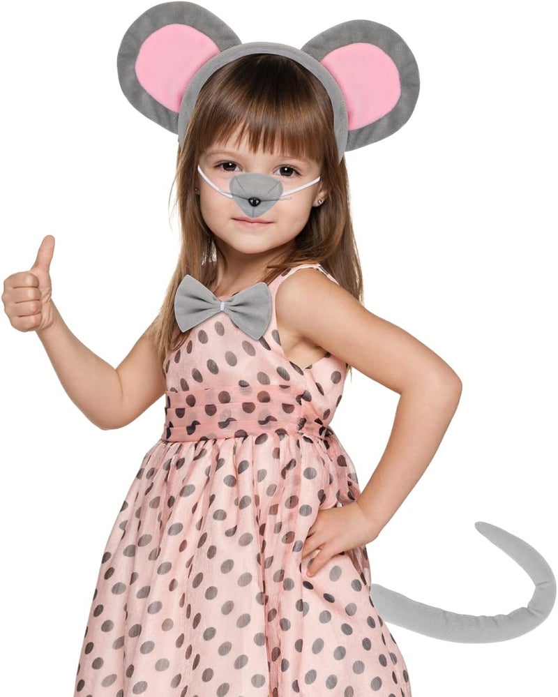 LIYDE Mouse Costume Set With Ears Headband, Tail, Nose, Bowtie for Halloween/Birthday/Christmas/Cosplay Party Decorations - Image 4