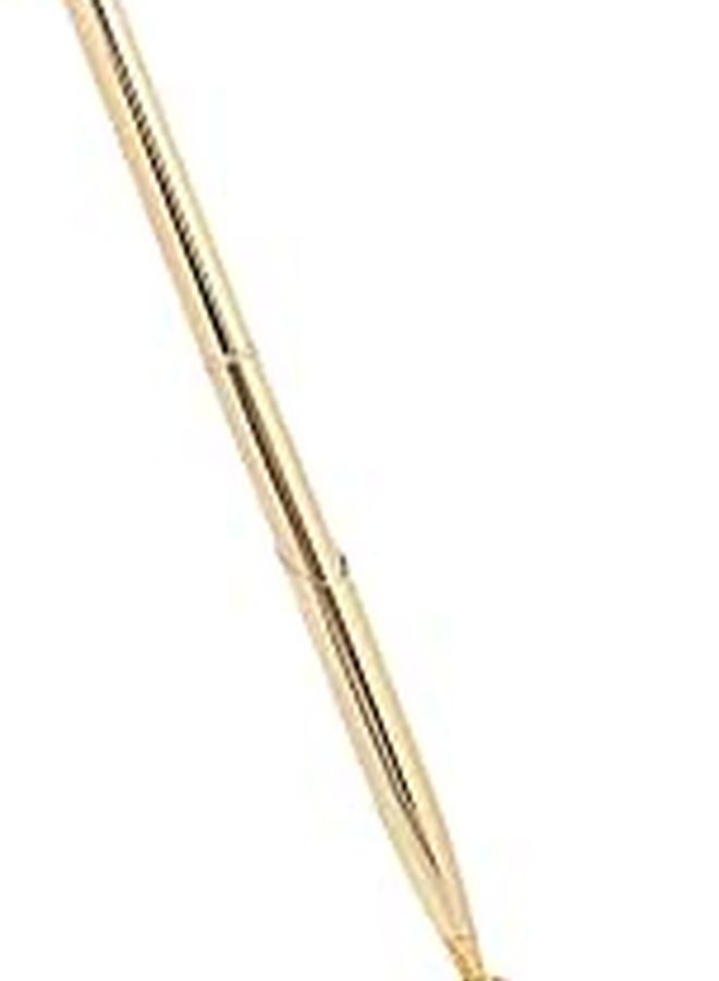 Gold Finish Metal Ballpoint Pen With Holder For Business Signature Blue Ink - Image 1