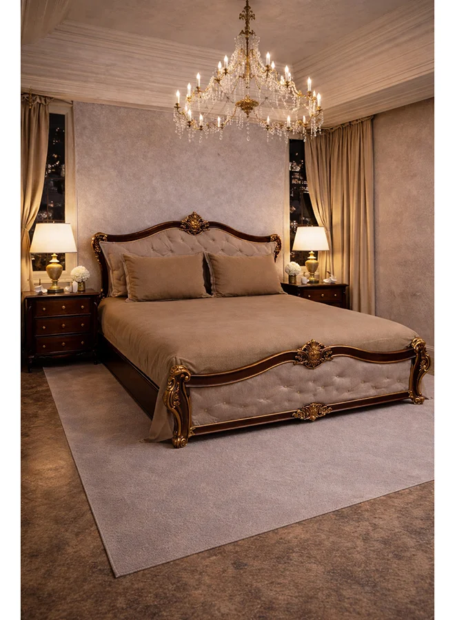 MULBERRY LIVING 100% tencel with Merrow King Flat Bedsheet 3 pcs Set- 1 Sheet 260x280 cms / 2 Pillow Covers with Merrowing, self fabric bag with drawstring 50x75cms - Taupe