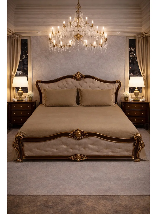 MULBERRY LIVING 100% tencel with Merrow King Flat Bedsheet 3 pcs Set- 1 Sheet 260x280 cms / 2 Pillow Covers with Merrowing, self fabric bag with drawstring 50x75cms - Taupe
