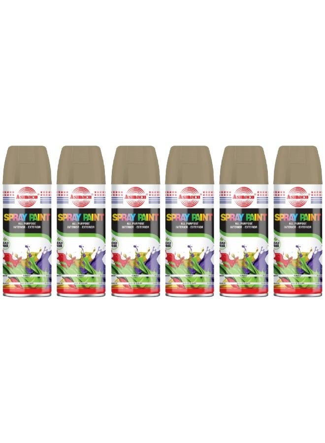 Asmaco Spray Paint - Bright Gold - 400 Ml - Set of 06