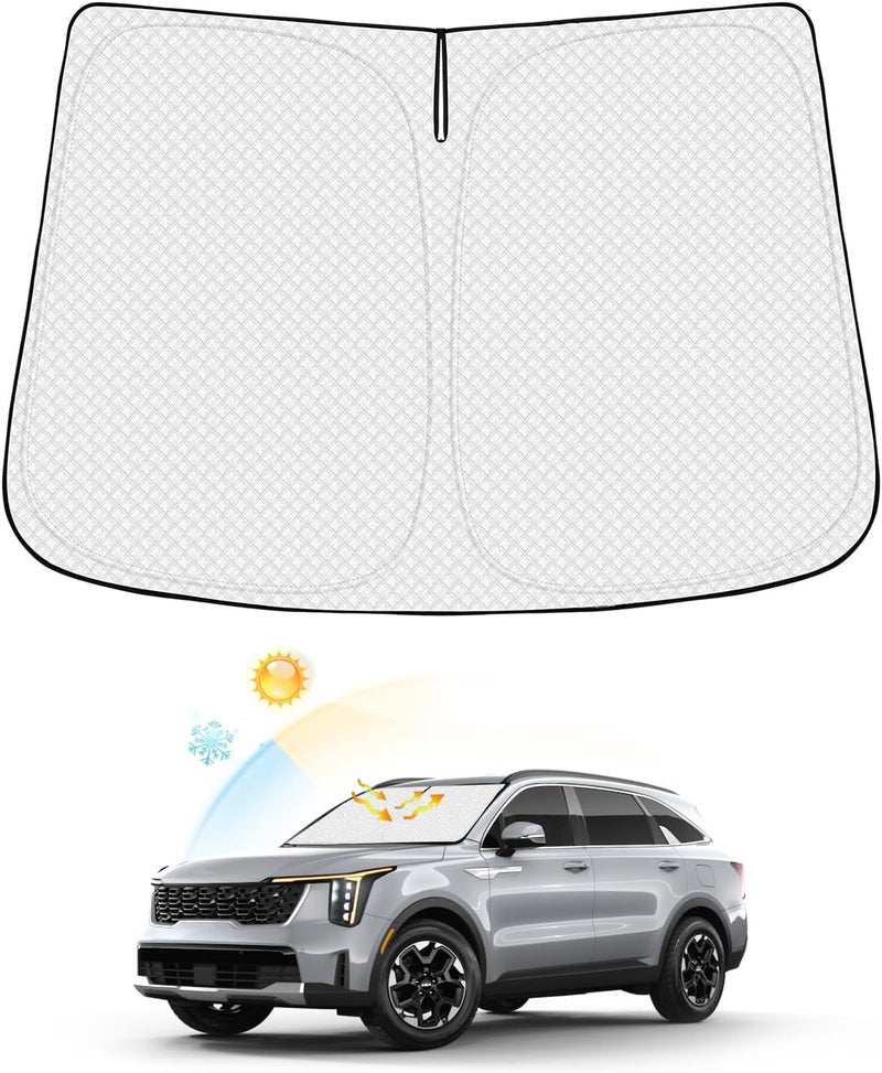 Canvcle Windshield Sun Shade for Kia Sorento 2021-2025 2026 Accessories Thicken 6-Layer Front Window Sunshade Cover Sun Visor Protector Foldable Block UV Rays Keep Vehicle Cool - Image 1