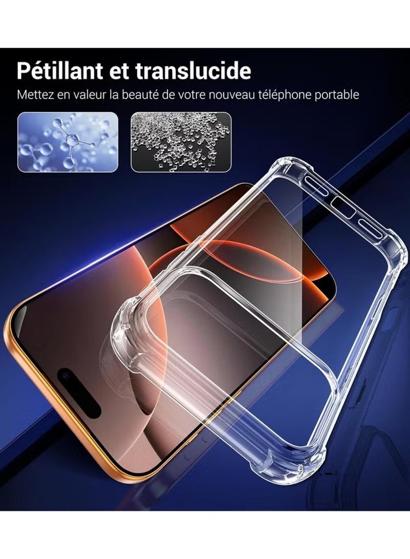 TIGER 4-in-1 Phone Case for iPhone 17 Pro / 17 Pro Max, Clear Slim Soft TPU Shockproof Cover with 2 Screen Protectors & 1 Camera Lens Protector, Anti-Scratch Silicone Case - Image 4