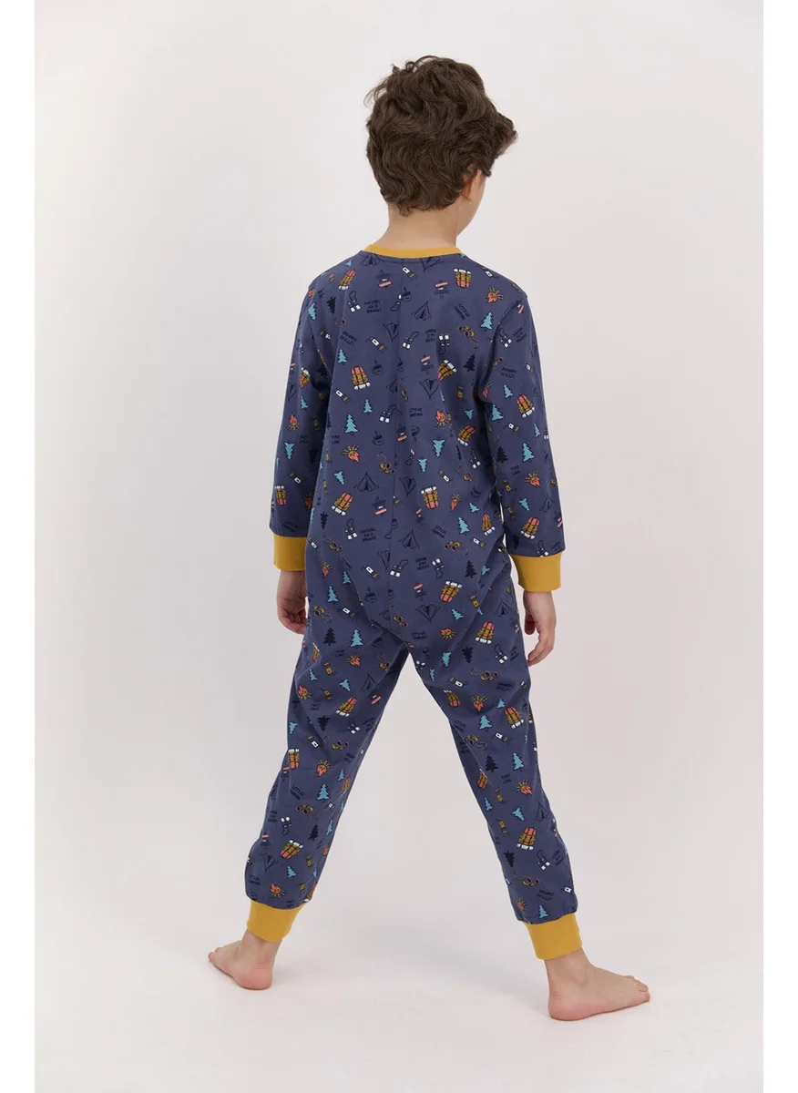 RolyPoly Pine Tree Dark Indigo Boy's Jumpsuit