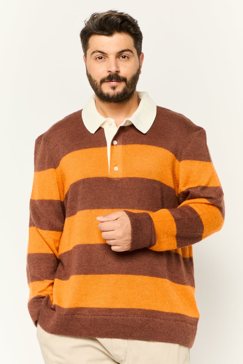 GANT Men Spread Collar Yarn Dye Long Sleeves Sweater, Multicolor - Image 1