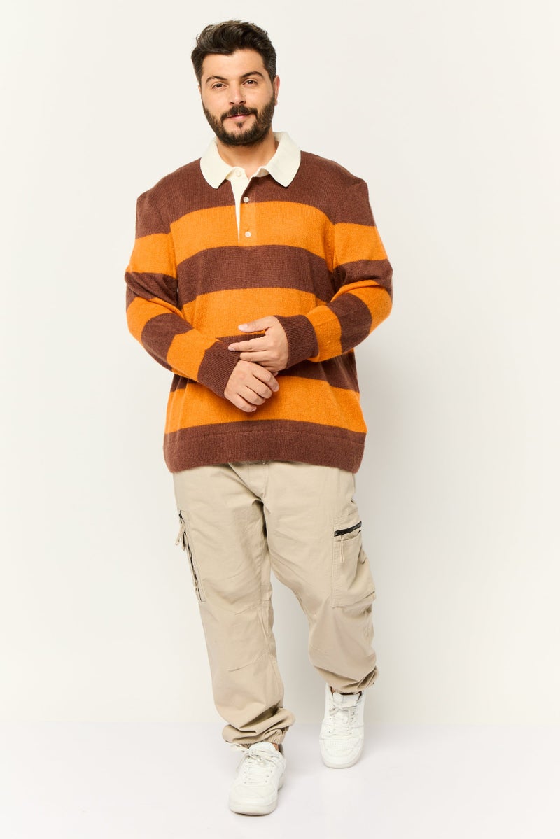 GANT Men Spread Collar Yarn Dye Long Sleeves Sweater, Multicolor - Image 4