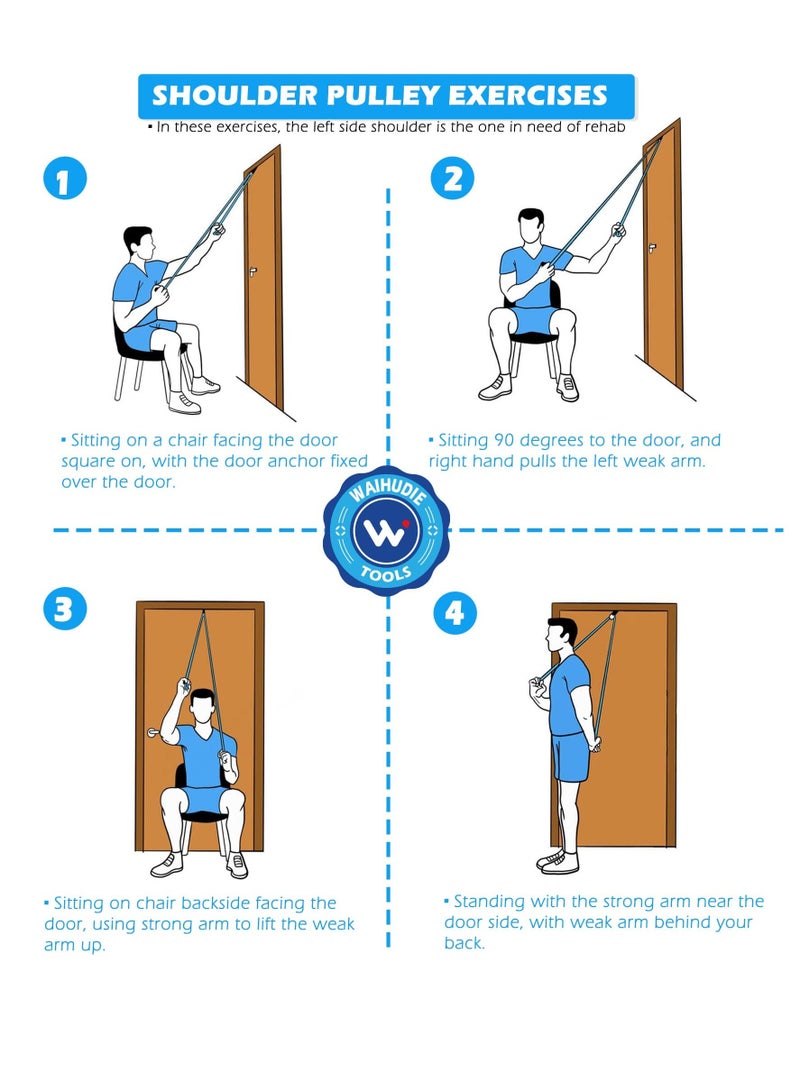 واي آند دي Shoulder Exercise Pulley Over, for Physical Therapy, Alleviate Pain and Facilitate Recovery from Surgery, Blue - Image 3