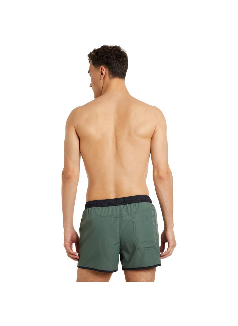 Joss Men’s Swimming Shorts - Green/Black, Quick-Drying Swim Trunks with Adjustable Waist, Zippered Pocket & Anti-Chafing Braces  - Image 2