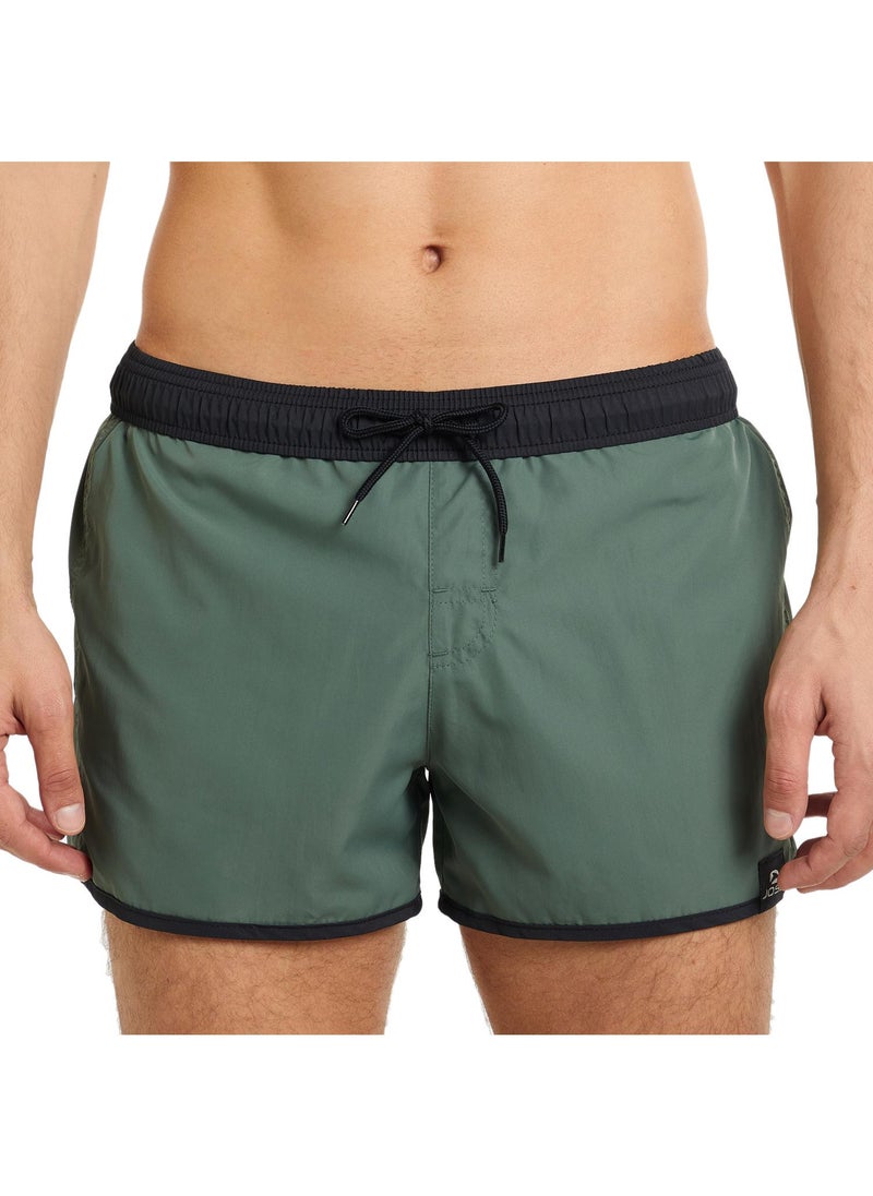 Joss Men’s Swimming Shorts - Green/Black, Quick-Drying Swim Trunks with Adjustable Waist, Zippered Pocket & Anti-Chafing Braces  - Image 5