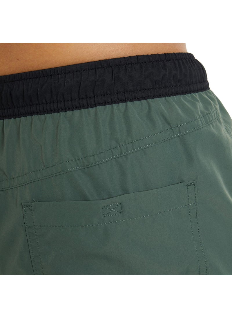 Joss Men’s Swimming Shorts - Green/Black, Quick-Drying Swim Trunks with Adjustable Waist, Zippered Pocket & Anti-Chafing Braces  - Image 3