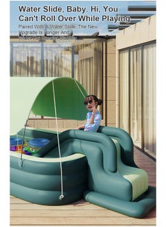 MaBaby Swimming Pool with Water Slide Automatic Inflatable Children's Inflatable Swimming Pool Slide with Canopy,Thickened Sunshade  - Image 4