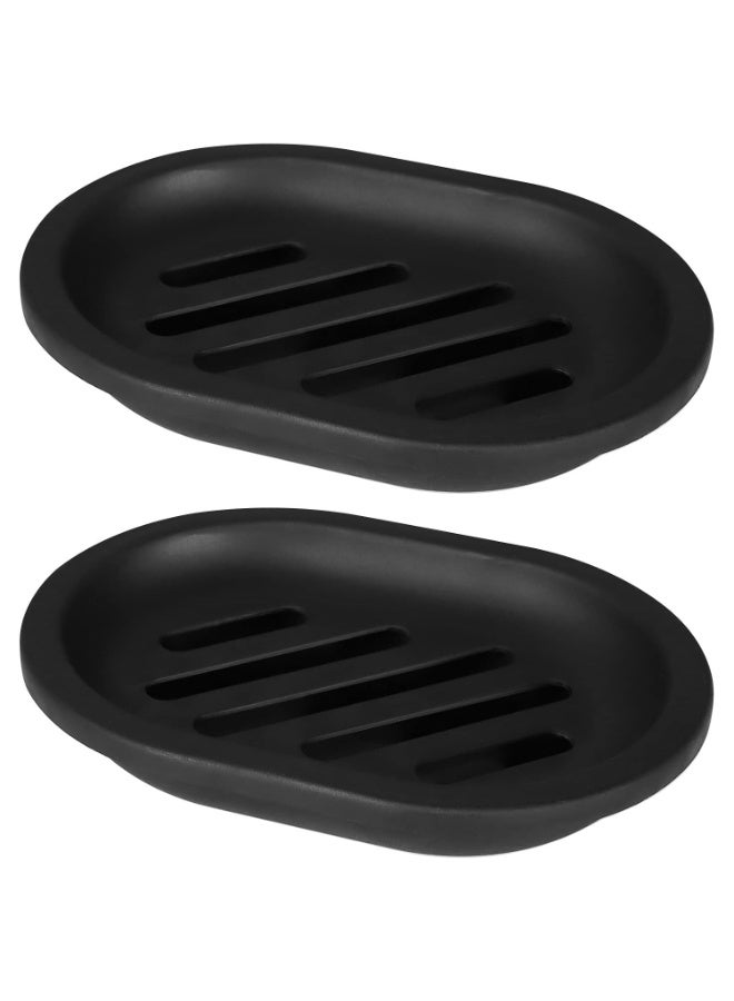 Soap Dish for Shower, 2pcs Soap Dishes Soap Savers for Bar Soap, Soap Bar Holder Shower with Drip Tray, Plastic Soap Holders with Drain for Kitchen Sink, Easy to Clean, Keeps The Soap Dry - Image 1