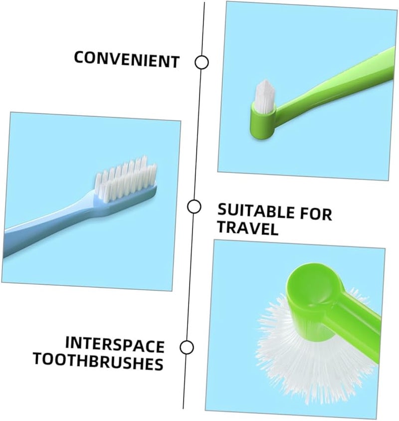 4 قطع فرشاة ما بين الأسنان بتصميم مزدوج الرأس مريح للعناية اليومية بالفم - Image 3