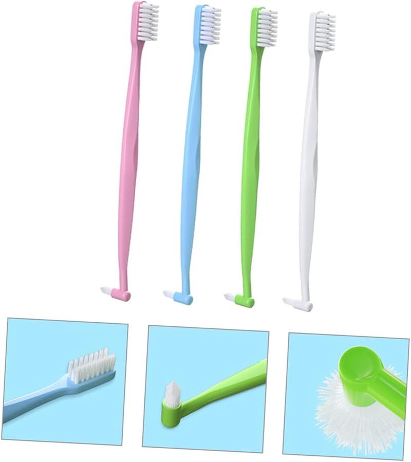 4 قطع فرشاة ما بين الأسنان بتصميم مزدوج الرأس مريح للعناية اليومية بالفم - Image 5