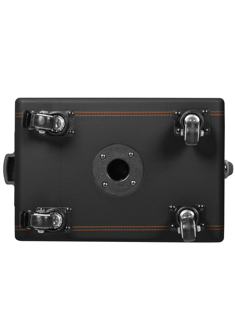 iSONIC - Portable Bluetooth Party Speaker With 25000 PMPO Output, 6-Hour Battery Backup, Sound-Sensitive LED Lights, And Portable Microphone IS482 Black/Brown - Image 1