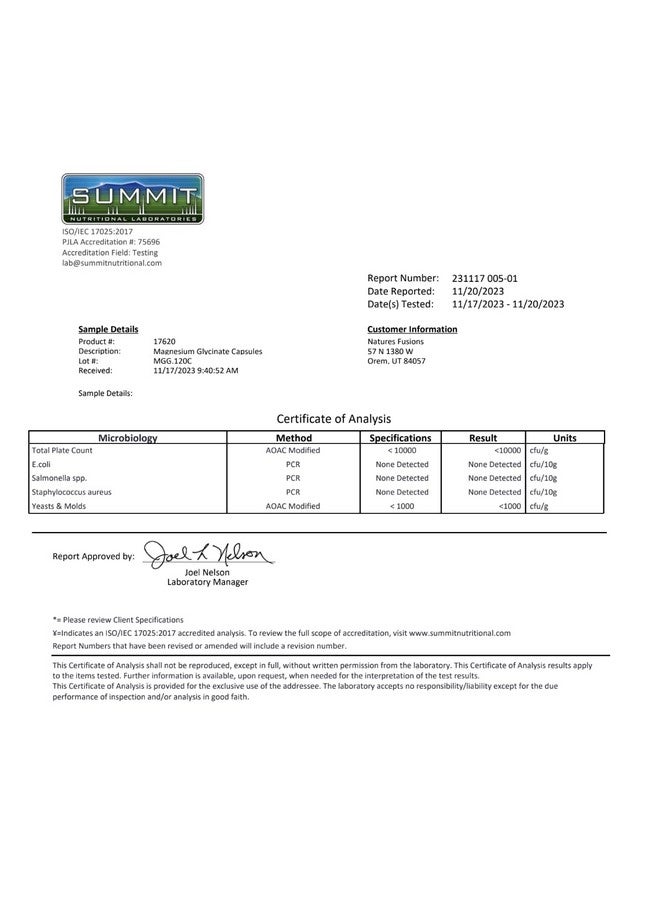 نايتشرز فوجنز Nutri Pure Magnesium Glycinate 3680mg - (يوفر 480 ملغ من المغنيسيوم العنصري)، مركب لامتصاص عالي، غير مخزن مؤقتًا للحصول على أقصى قدر من الفعالية، 120 كبسولة - 7 أضعاف المغنيسيوم Glycinate 500mg - Image 5