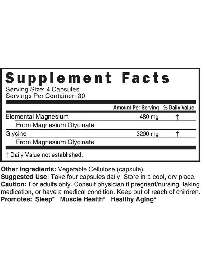 نايتشرز فوجنز Nutri Pure Magnesium Glycinate 3680mg - (يوفر 480 ملغ من المغنيسيوم العنصري)، مركب لامتصاص عالي، غير مخزن مؤقتًا للحصول على أقصى قدر من الفعالية، 120 كبسولة - 7 أضعاف المغنيسيوم Glycinate 500mg - Image 3