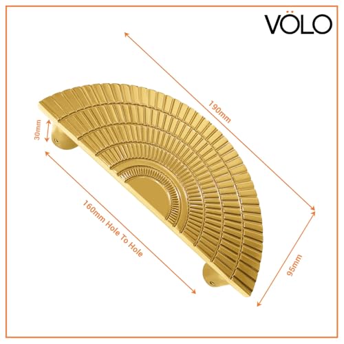 VOLO Main Door Handle – Heavy Duty Pull Handle for Wooden & Glass Doors in Home, Office & Hotel Use (Model: S-626) – Pack of 1 Set (Gold – 160MM) - Image 2