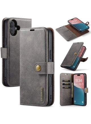 Wallet Case for iPhone 16 6.1", Genuine Leather Removable Folio Magnetic Wireless Charging RFID Blocking Card Holder Kickstand Shockproof Cover Compatible with iPhone 16 - pzsku/Z4F0AC2F0FE474D37103DZ/45/1742540150/08517c17-dffa-4314-8100-33e4813484f4