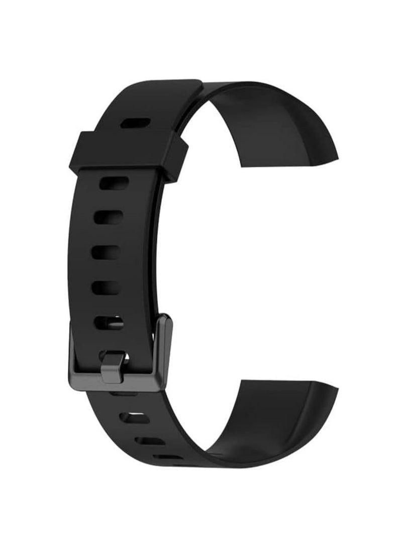 For Realme Band RMA199 Solid Color Silicone Watch Band(Black) - Image 1