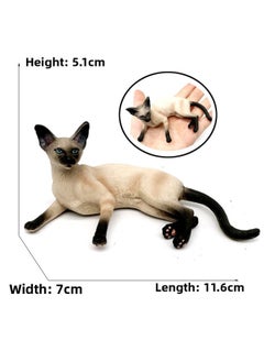 Children's Simulation Cat Model Cloth Doll Cat Lazy Orange Cat Leg Lifting Cat Sleeping Posture Flower Cat Siamese Cat Pet Cat Ornaments-Color:2912 Siamese Cat