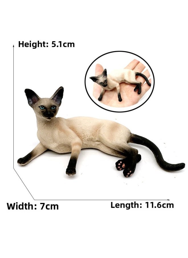 Generic - Children's Simulation Cat Model Cloth Doll Cat Lazy Orange Cat Leg Lifting Cat Sleeping Posture Flower Cat Siamese Cat Pet Cat Ornaments-Color:2912 Siamese Cat - Image 1