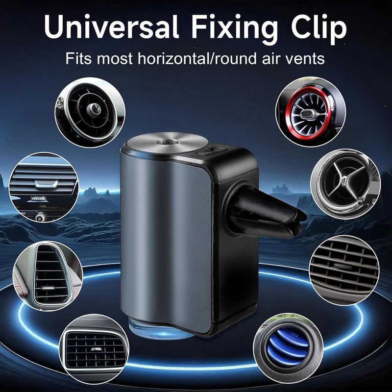 Shonoppy Smart Air Freshener Car,Portable Car Vents Smart Car Aromatherapy,Car Aromatherapy Machine Rechargeable,with 6pcs Aromatherapy Oil, Grey(6Scents) - Image 4