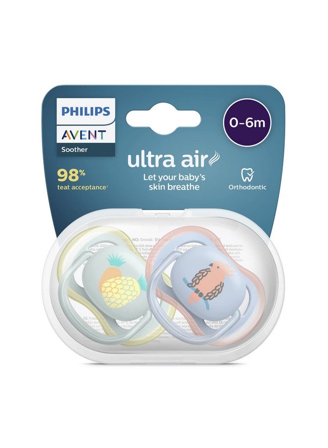 Avent Philips Avent Ultra Air Soother - 2 X Light, Breathable Baby Soothers For Babies Aged 0‑6 Months, Bpa-Free With Steriliser Carry Case (Scf085/59) - Image 1