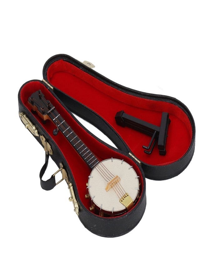 Glomora Miniature Instrument Mandolin, Banjo Miniature Replica Basswood Construction with Stand & Storage Box, Perfect for Gifts, Decorations - Image 1