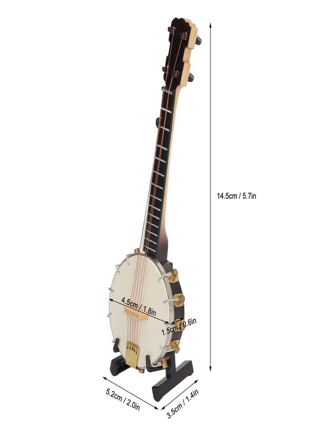 Glomora Miniature Instrument Mandolin, Banjo Miniature Replica Basswood Construction with Stand & Storage Box, Perfect for Gifts, Decorations - Image 2