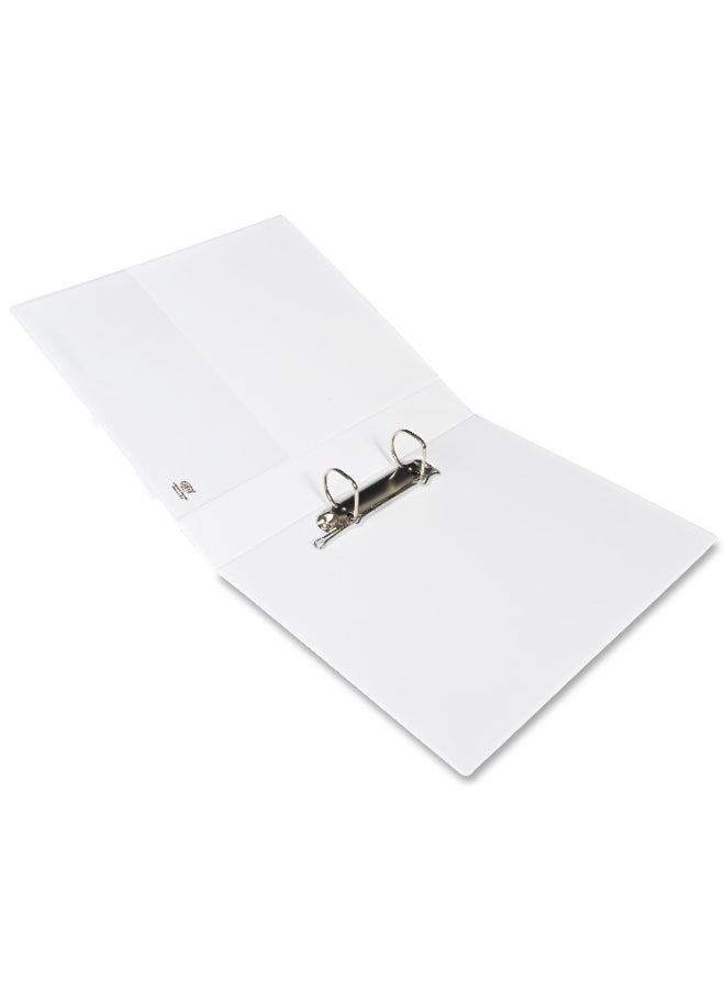 FIS Presentation Binder, A4 Size(210x297mm), 2[D]Ring Type, 35mm Ring Size, 1.75" Inches Spine with Clear PVC Pocket For Easy Insert Your Label Design, Packet of 2 Pieces, White Color-FSBD235DPB/2  - Image 3