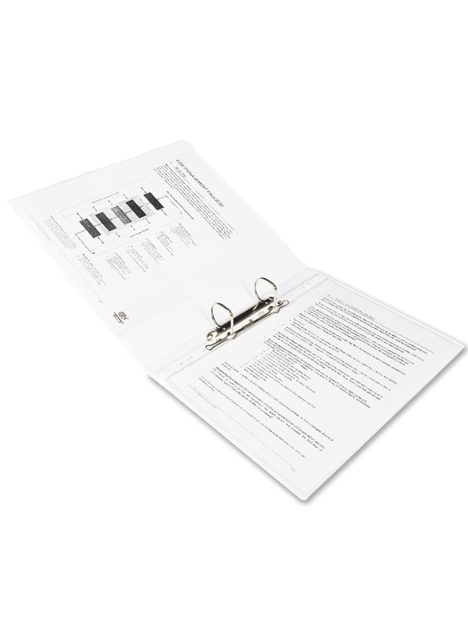 FIS Presentation Binder, A4 Size(210x297mm), 2[D]Ring Type, 35mm Ring Size, 1.75" Inches Spine with Clear PVC Pocket For Easy Insert Your Label Design, Packet of 2 Pieces, White Color-FSBD235DPB/2  - Image 4