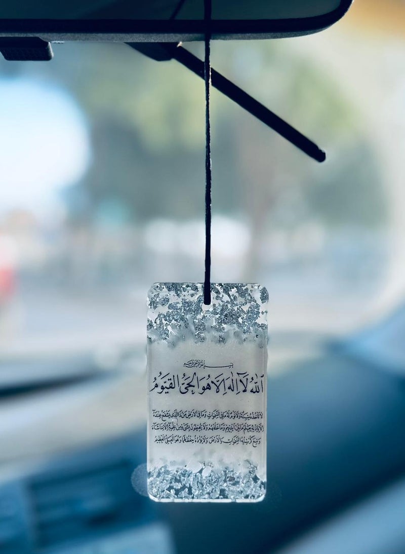 An elegant car pendant embroidered with silver leaf from luxurious resin - Image 2