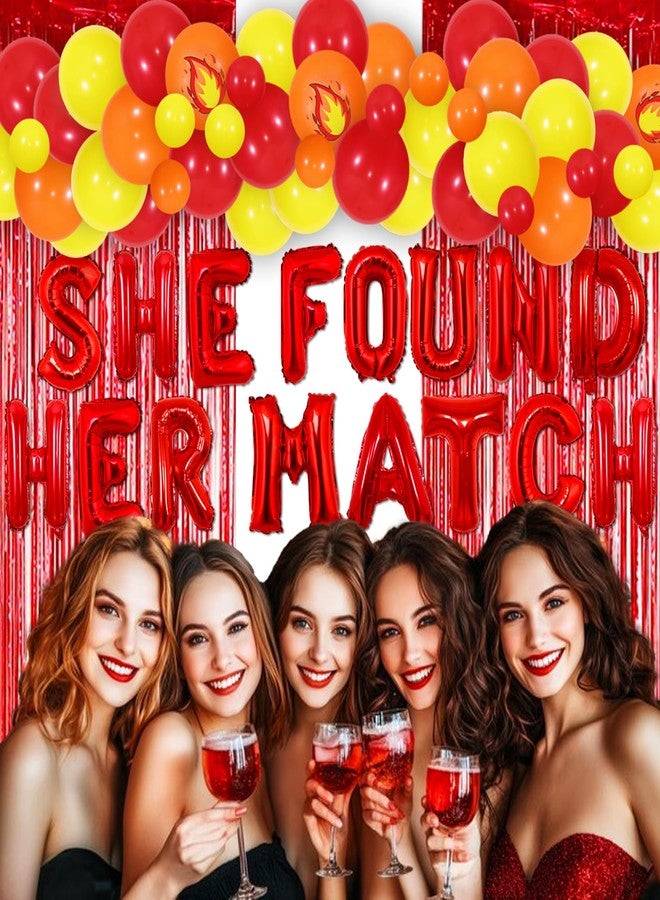 Balterever She Found Her Perfect Match Bachelorette Decoration Match Made in Heaven Bachelorette Balloon Garland Kit with Foil Fringe Perfect Match Banner for Bridal Shower Engagement - Image 4