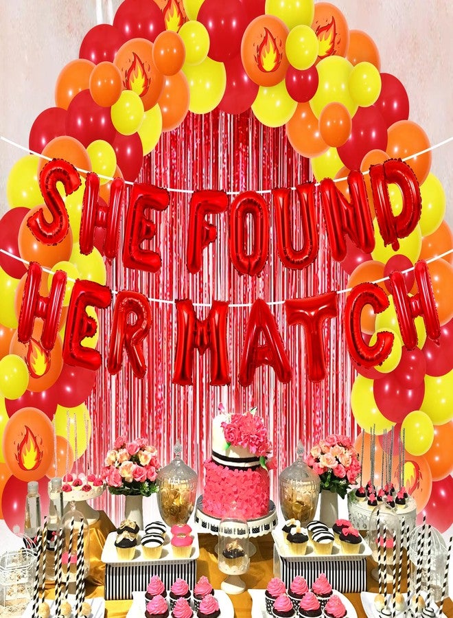 Balterever She Found Her Perfect Match Bachelorette Decoration Match Made in Heaven Bachelorette Balloon Garland Kit with Foil Fringe Perfect Match Banner for Bridal Shower Engagement - Image 2