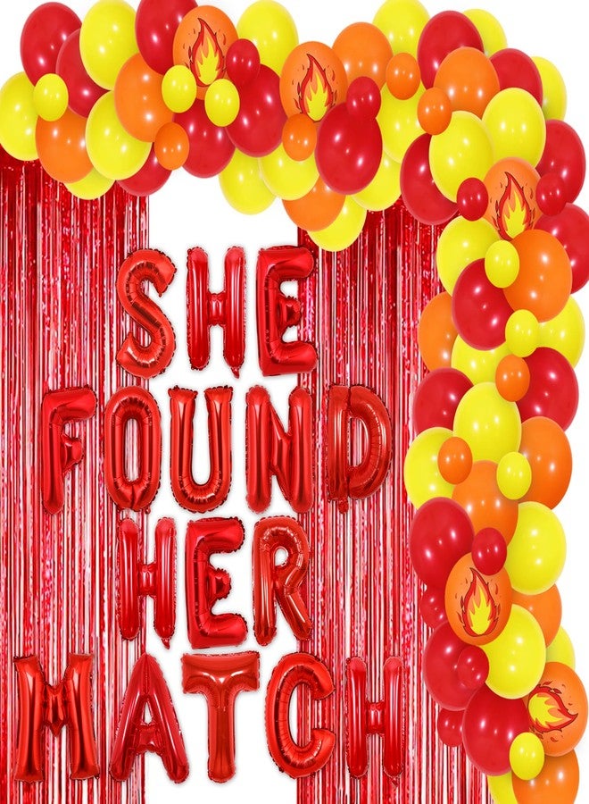 Balterever She Found Her Perfect Match Bachelorette Decoration Match Made in Heaven Bachelorette Balloon Garland Kit with Foil Fringe Perfect Match Banner for Bridal Shower Engagement - Image 1