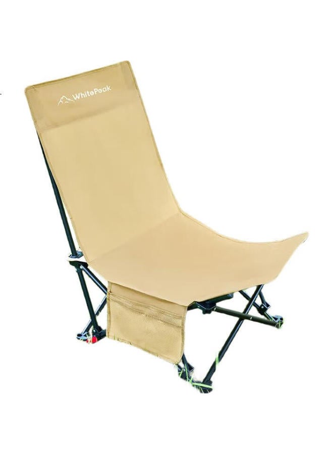 Whitepeak Moon Chair, Outdoor Folding Chair, Camping Chair, Portable Fishing Stool, Picnic High-back Lounge Chair, Beach Chair, Large Size - Image 2
