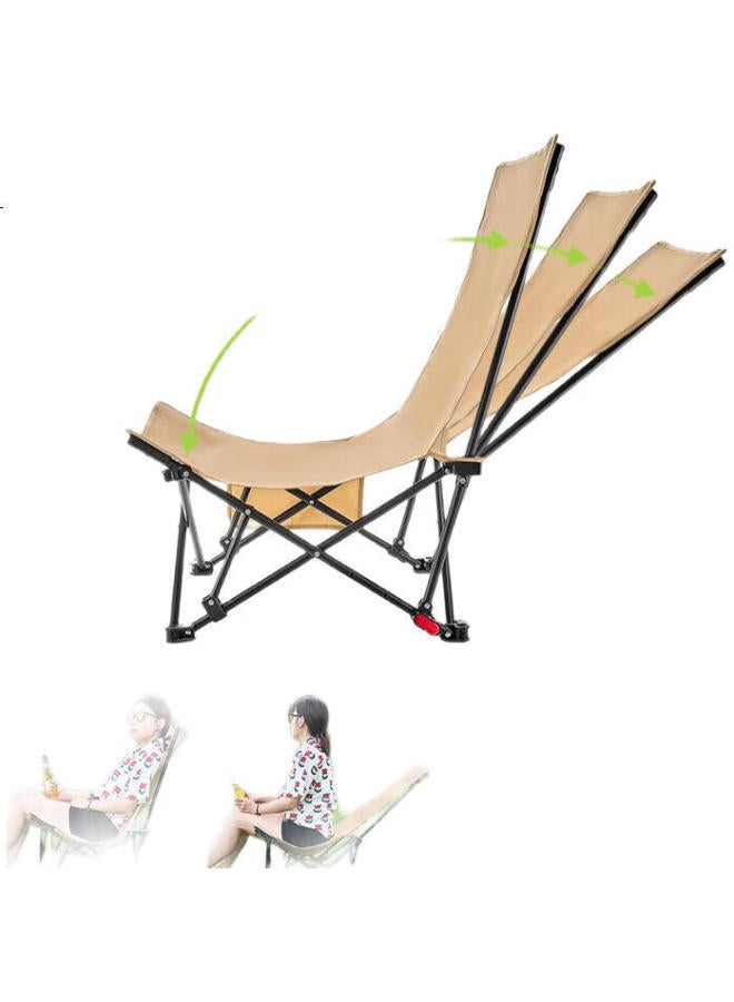 Whitepeak Moon Chair, Outdoor Folding Chair, Camping Chair, Portable Fishing Stool, Picnic High-back Lounge Chair, Beach Chair, Large Size - Image 3