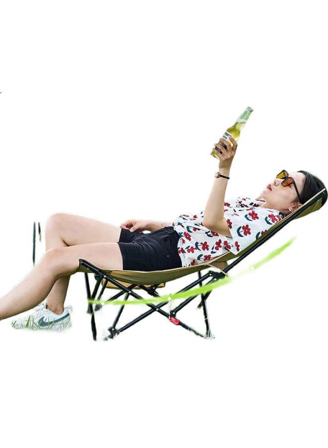 Whitepeak Moon Chair, Outdoor Folding Chair, Camping Chair, Portable Fishing Stool, Picnic High-back Lounge Chair, Beach Chair, Large Size - Image 1
