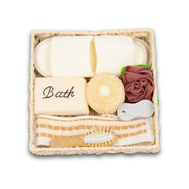 TGOPIT مجموعة تدليك الحمام TGOPIT سلال سبا مجموعة سبا مجموعة حمام مستلزمات سبا مستلزمات دش مجموعة يوم سبا للنساء سلة للنساء سلال للنساء مجموعة تجميل عائلية (8 في 1) - Image 1