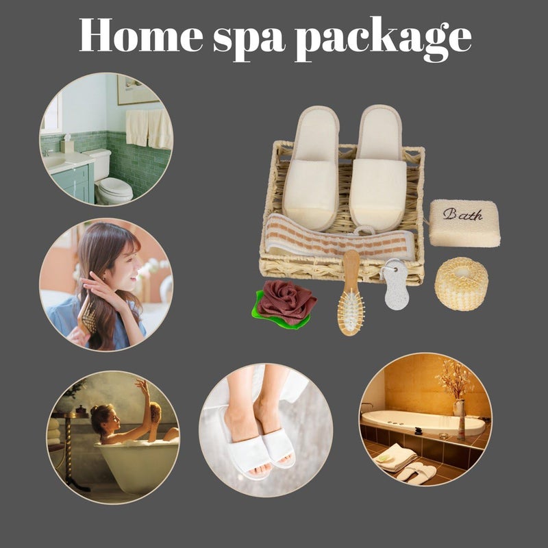 TGOPIT مجموعة تدليك الحمام TGOPIT سلال سبا مجموعة سبا مجموعة حمام مستلزمات سبا مستلزمات دش مجموعة يوم سبا للنساء سلة للنساء سلال للنساء مجموعة تجميل عائلية (8 في 1) - Image 2