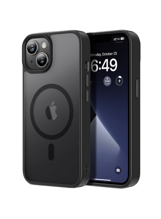 HOOMIL HOOMIL for iPhone 13 Case Compatible with Magsafe, 10FT Drop Resistant, Magnetic Translucent Matte Back, Shockproof Phone Cover - Black  - Image 1