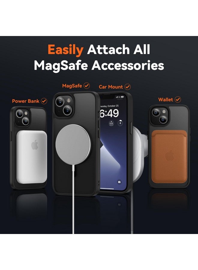 HOOMIL HOOMIL for iPhone 13 Case Compatible with Magsafe, 10FT Drop Resistant, Magnetic Translucent Matte Back, Shockproof Phone Cover - Black  - Image 4